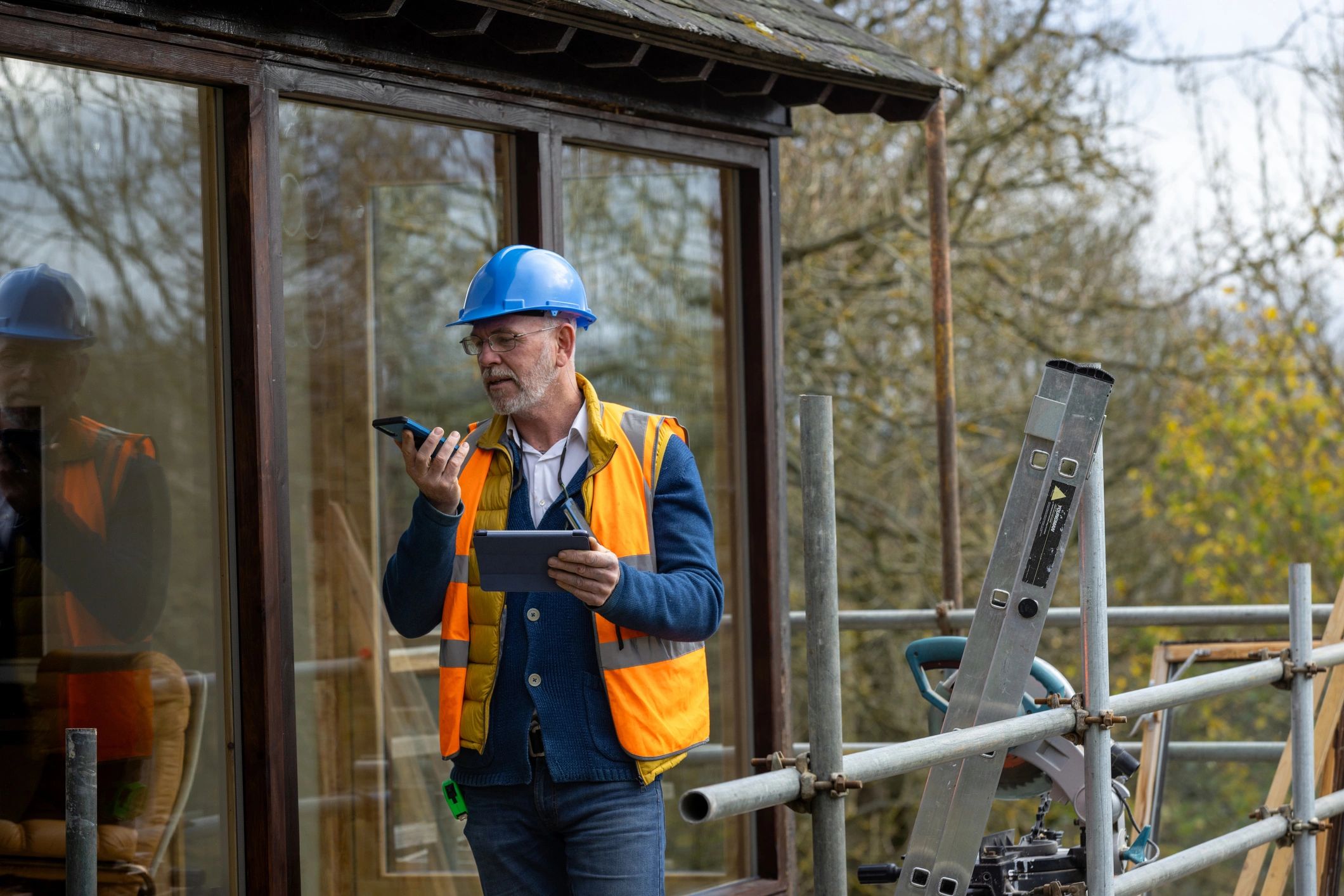Construction consultant reviewing a project site